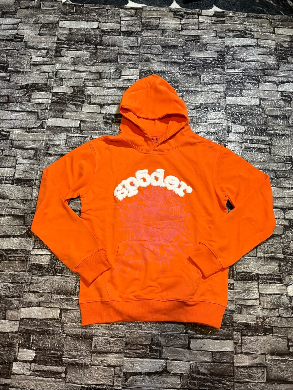 Orange SP5DER WEB HOODIE